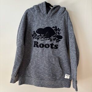 Roots Boys Kanga Hoodie with Beaver Logo Black M 7/8